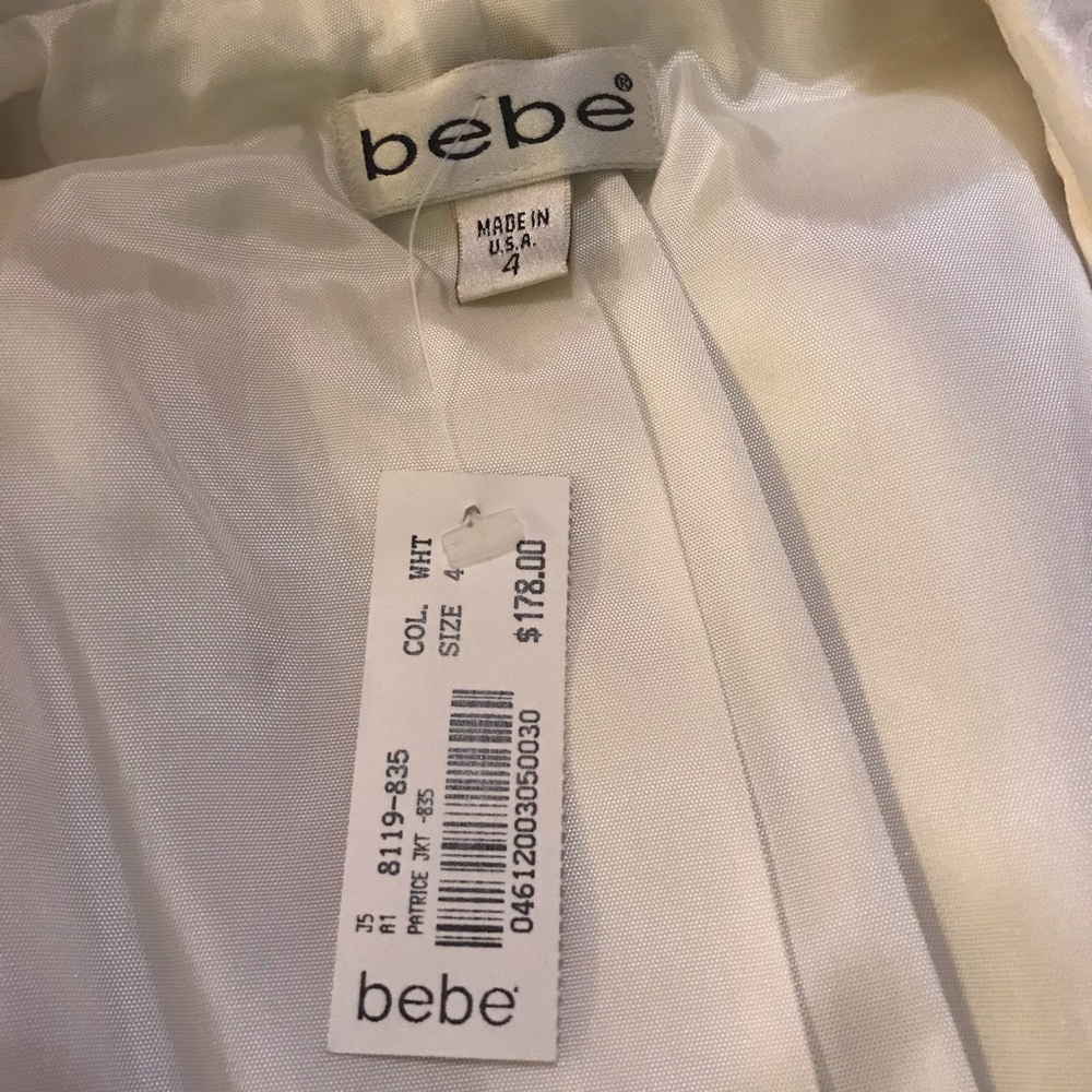 🆕 Bebe White Sexy Skirt Two-Piece Suit-Size 4 - Picture 3 of 8